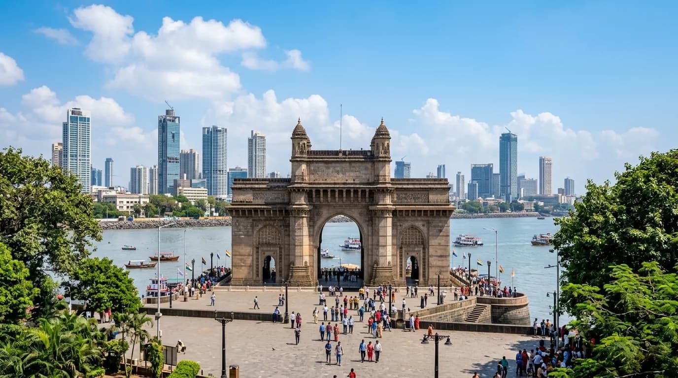 Travel landmark skyline background
